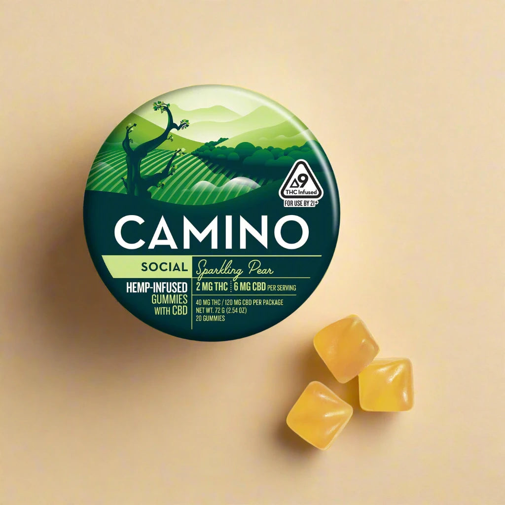 Camino Sparkling Pear 'Social' 2mg : 6mg CBD Gummies