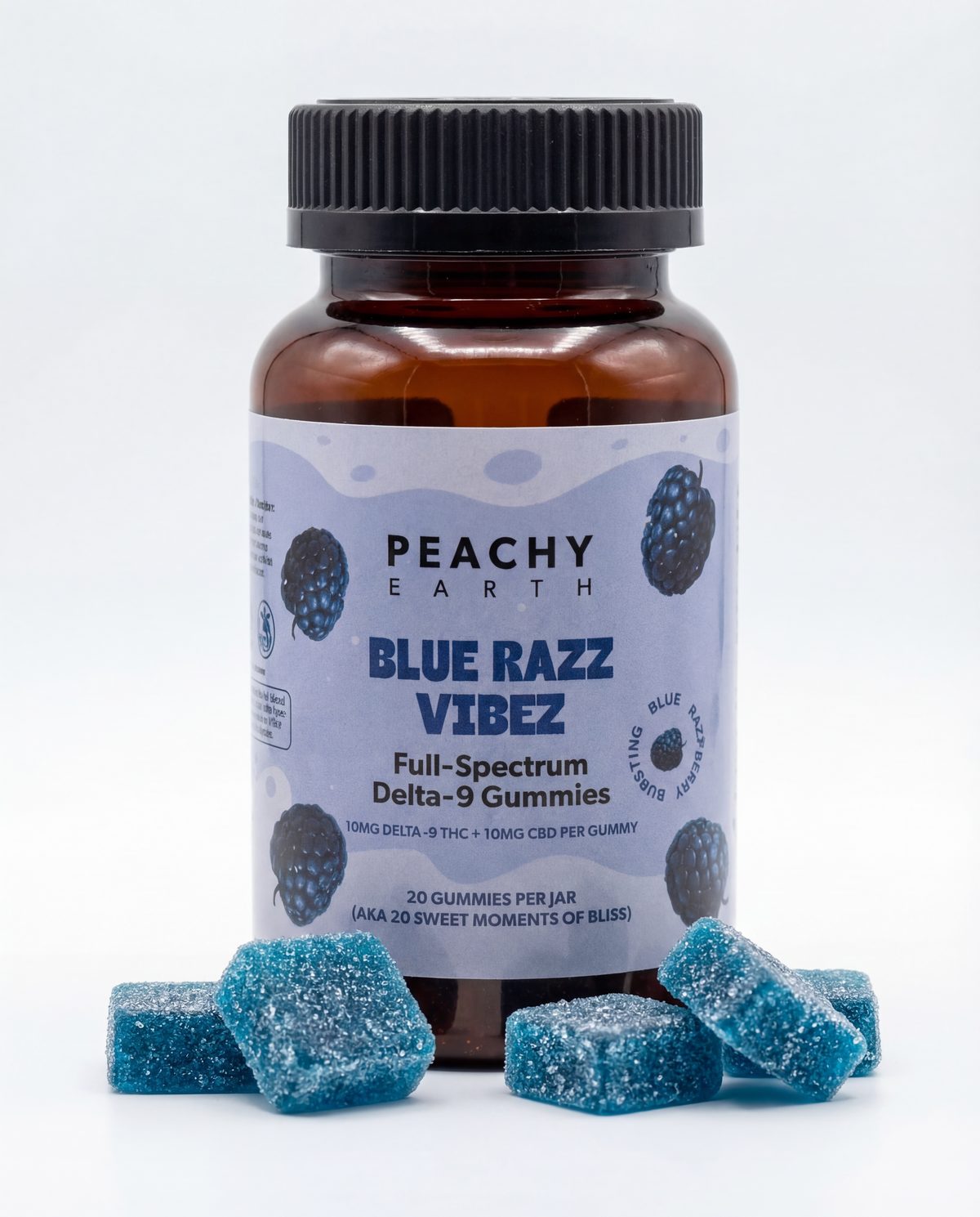 Peachy Earth Blue Razz Vibes – Delta-9 Gummies