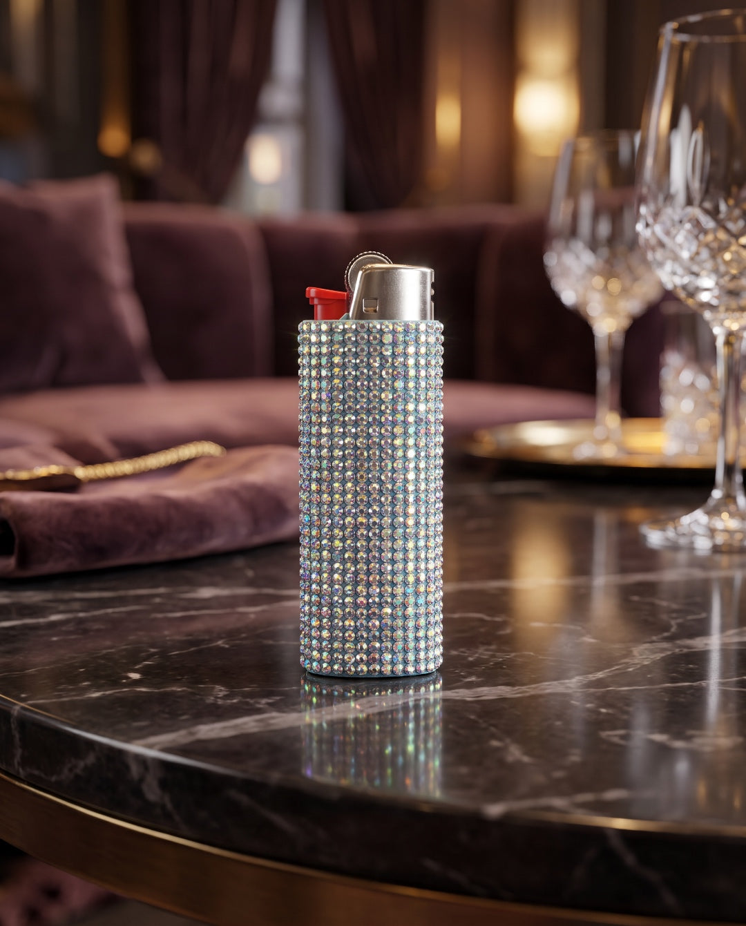 Diamond Bling Lighter - Silver