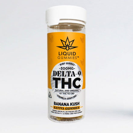 Liquid Gummies Delta-9 Banana Kush Sativa 300mg - 20ct
