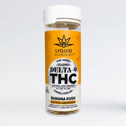 Liquid Gummies Delta-9 Banana Kush Sativa 300mg - 20ct